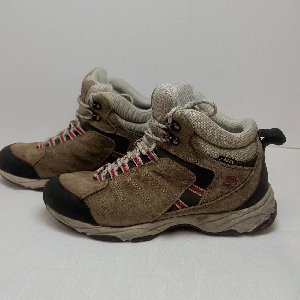 Timberland Hiking Boots Womens 10 Tan Good Gore-Tex Waterproof Suede 7600A